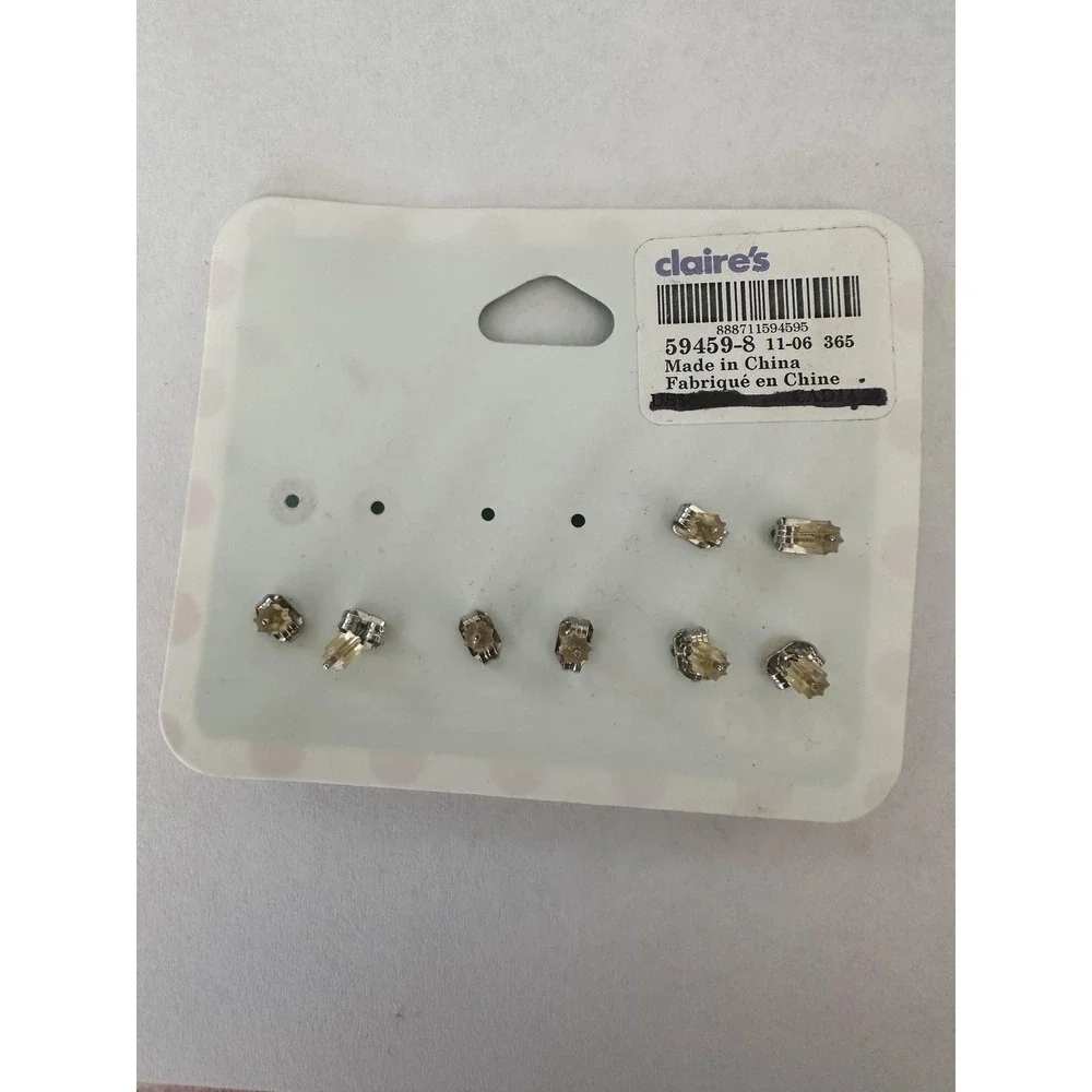 Claire's Christmas Holiday Stud Earrings‎ Set Trees Candy Canes Angels Santa